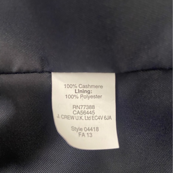 J. Crew women’s Navy Blue Schoolboy Blazer 100% Loro Piana Cashmere Luxury Sz 00 - Picture 6 of 6